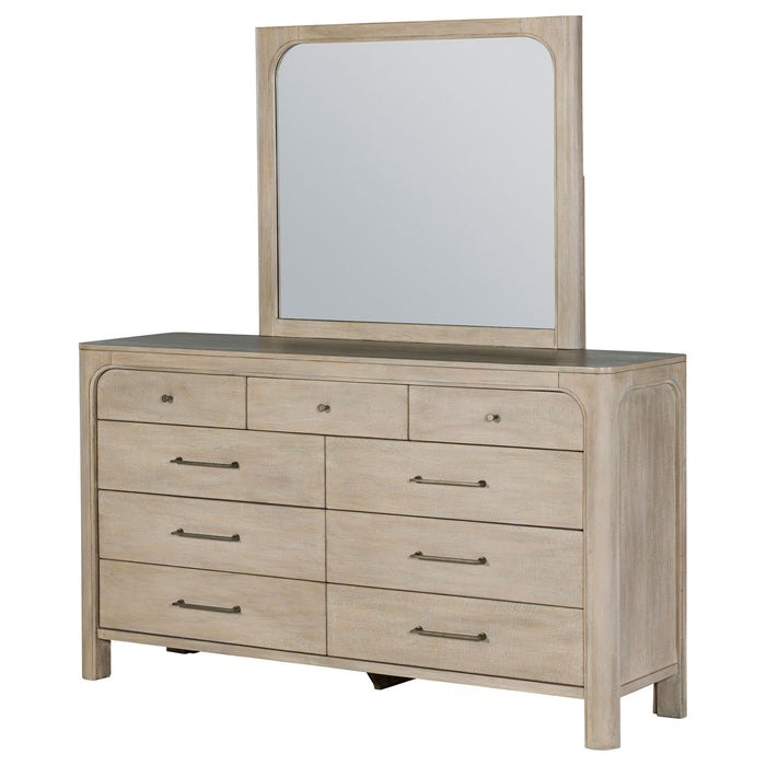 Flores - 9 Drawer Dresser With Mirror - Mango Color Furniture Max