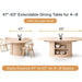 Extendable Round Dining Table With Hidden Storage Base - Ivory Home Essentials