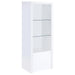 Lance - 3 Shelf Media Tower With Shelves And Hidden Cabinet - Gloss White Furniture Max