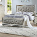 Glamorous Tufted Headboard Bed With Mirror Trim Home Essentials