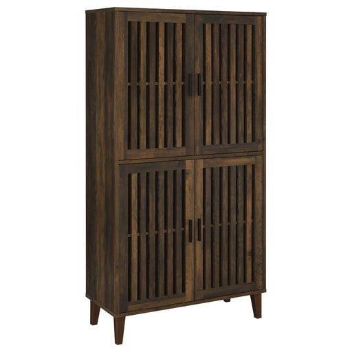 Sakai - 4 Door Tall Accent Cabinet With Slatted Doors - Brown Furniture Max