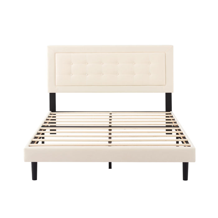 Upholstered Platform Bed With Slats Home Essentials