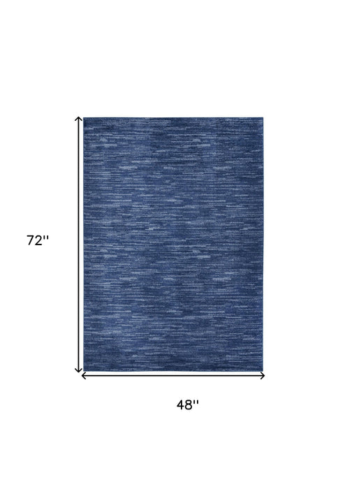 4' X 6' Non Skid Indoor / Outdoor Area Rug - Blue