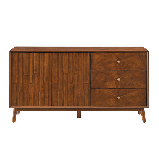 TV Stand With Storage, Entertainment Center, 3 Drawers And 2 Doors For Living Room - Walnut Home Essentials