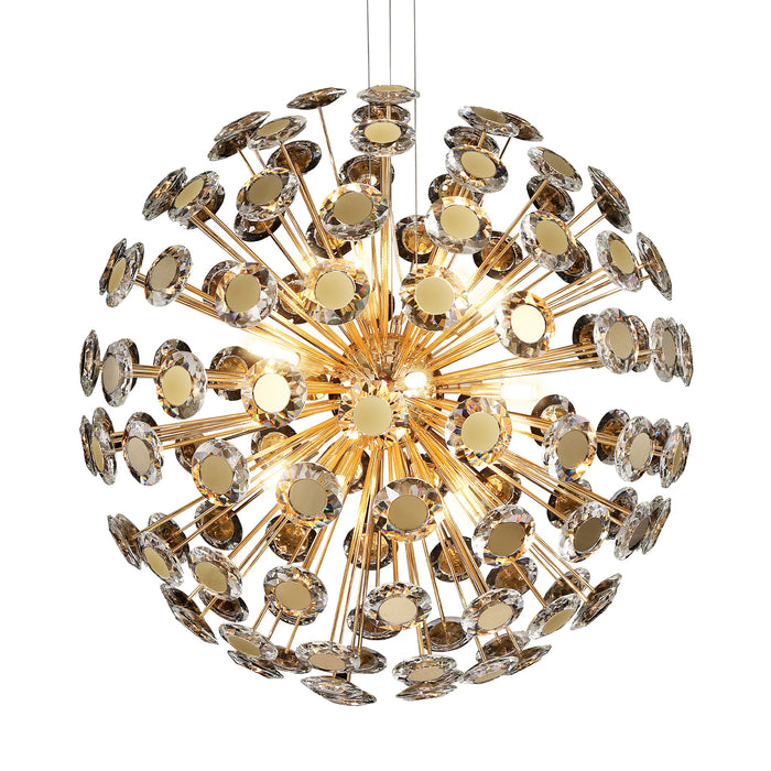 Michael Amini Lighting - Pendant 18 Light-Round Crystal Chandelier - Gold Michael Amini