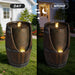 Rustic Barrel Water Fountain With LED Light Daily Nest