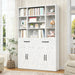 Industrial Bookcase Tall With Adjustable Shelves, Drawers & Doors Home Essentials