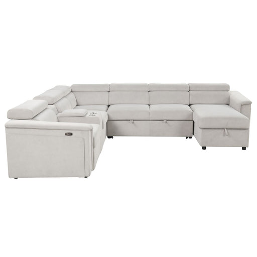 Harvey - Power Recliner Sectional Sleeper - Beige Matrix Furniture Group