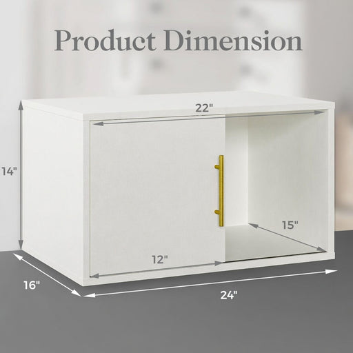 Cube Storage Organizer With Sliding Door Stackable Modular Bookshelf & Storage Cabinet - White Home Essentials