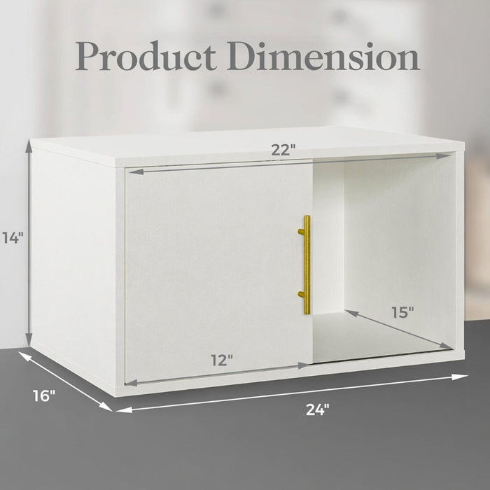 Cube Storage Organizer With Sliding Door Stackable Modular Bookshelf & Storage Cabinet - White Home Essentials