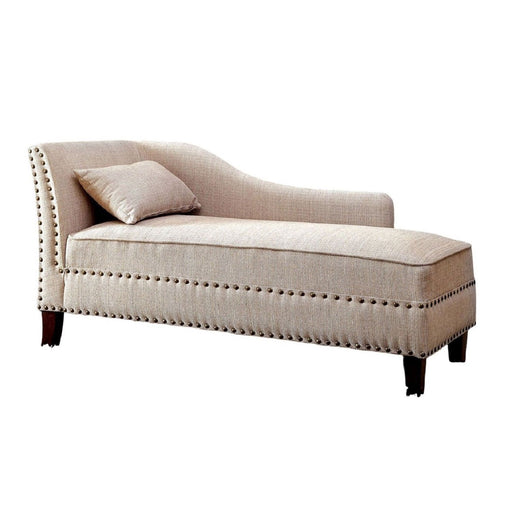 Chaise With Nailhead Trim And Plush Pillow Home Essentials