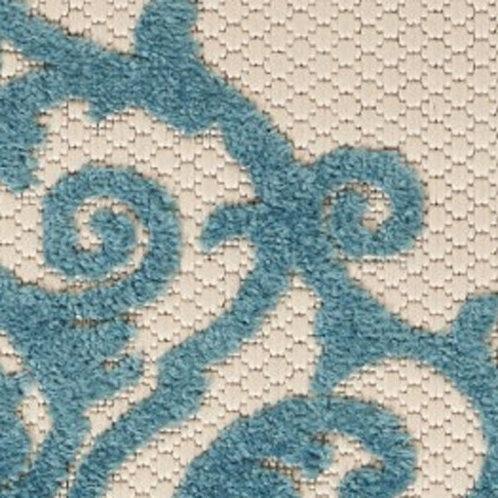 3' X 4' Indoor / Outdoor Area Rug - Aqua Damask