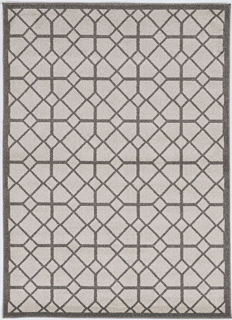 2' X 3' Diamond Pattern Accent Rug - Ivory / Gray