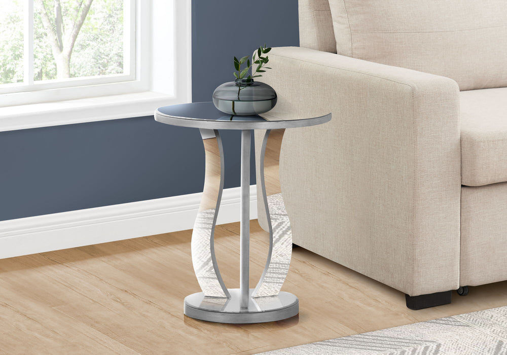 Accent Table, Side Mirror, Transitional - Silver 8th Street