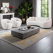 3 Piece Set Curved Sofa, Upholstered 3 Seater With Tight Curved Back For Living Room - White Home Essentials