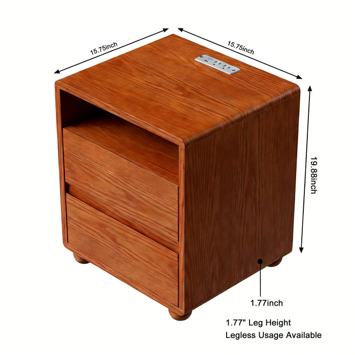 Nightstand With 2 Drawers And Shelves Home Essentials