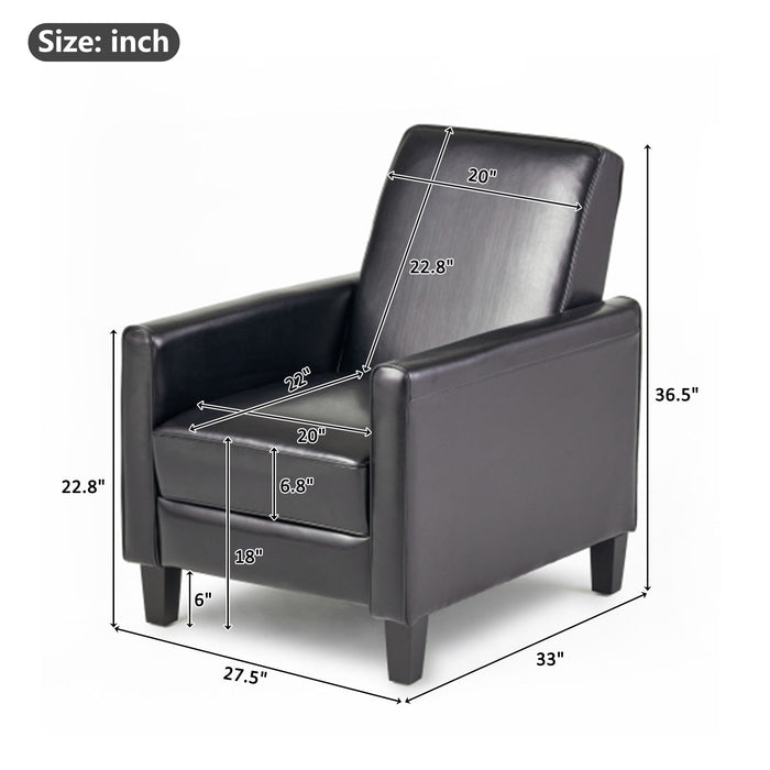 Upholstered Push Back Recliner Chair For Living Room Noble House