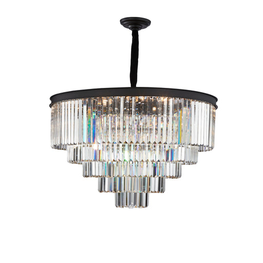 Michael Amini Lighting - Allure 21-Light Round Crystal Chandelier - Matte Black / Pearl Silver Michael Amini