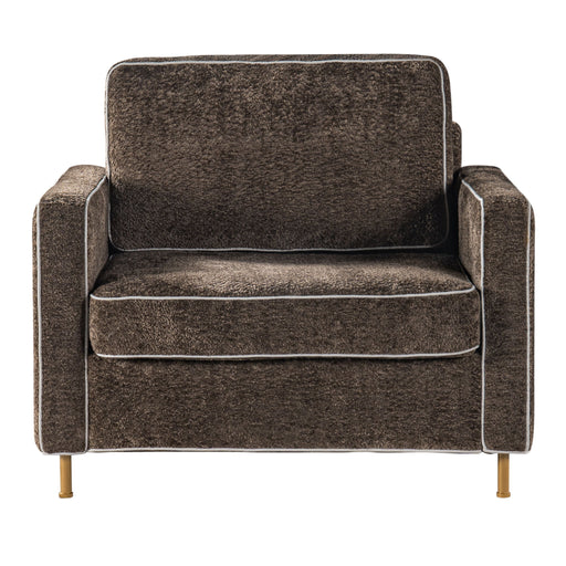 Accent Chair Upholstered Single Sofa With Square Arms, Sewn Pillow Back For Living Room Noble House