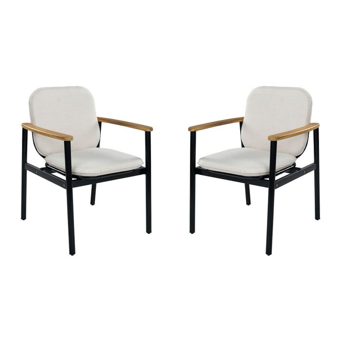 Outdoor Dining Chair - Beige / Black / Teak Noble House