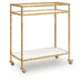 Plattfield - Bar Cart - Antique Gold Finish Signature Design by Ashley®