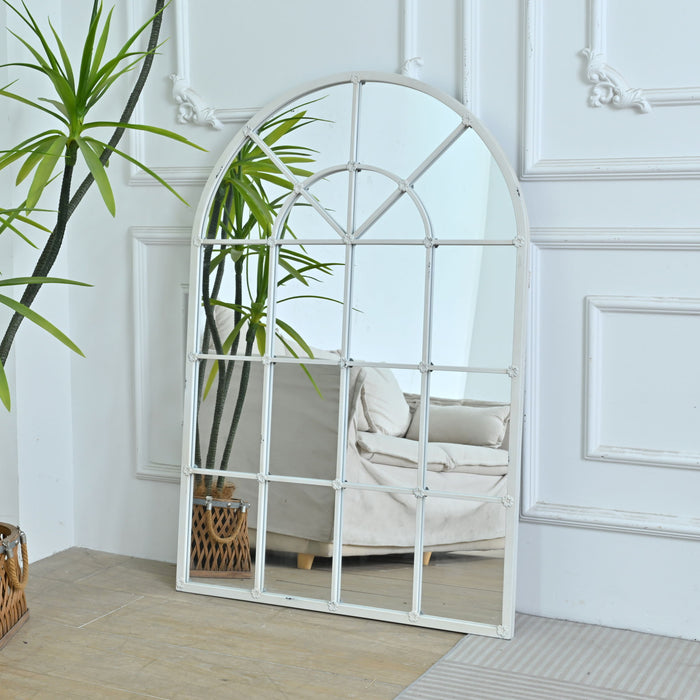 Handmade Arched Mirror, Windows Design For Entryway - White Daily Nest