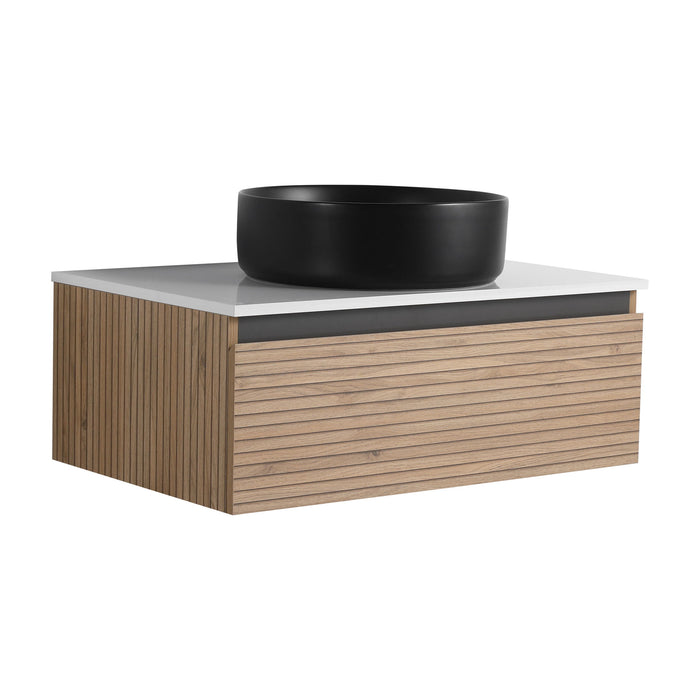 Wall Mounted Bathroom Vanity With Art Sink & 1 Soft Close Drawer Home Essentials
