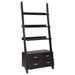Shasta - 5 Shelf Ladder Bookshelf With Drawers - Cappuccino Furniture Max