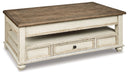 Realyn - Lift Top Cocktail Table - White / Brown Signature Design by Ashley®