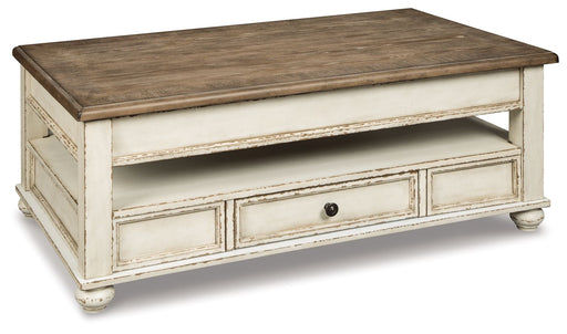 Realyn - Lift Top Cocktail Table - White / Brown Signature Design by Ashley®
