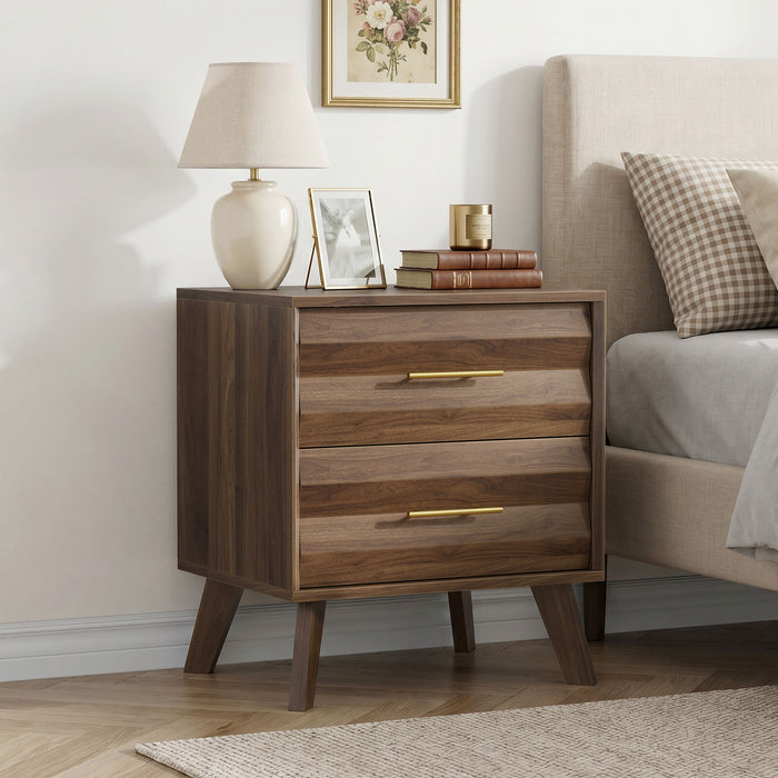 Medieval Double Drawer Bedside Table Home Essentials