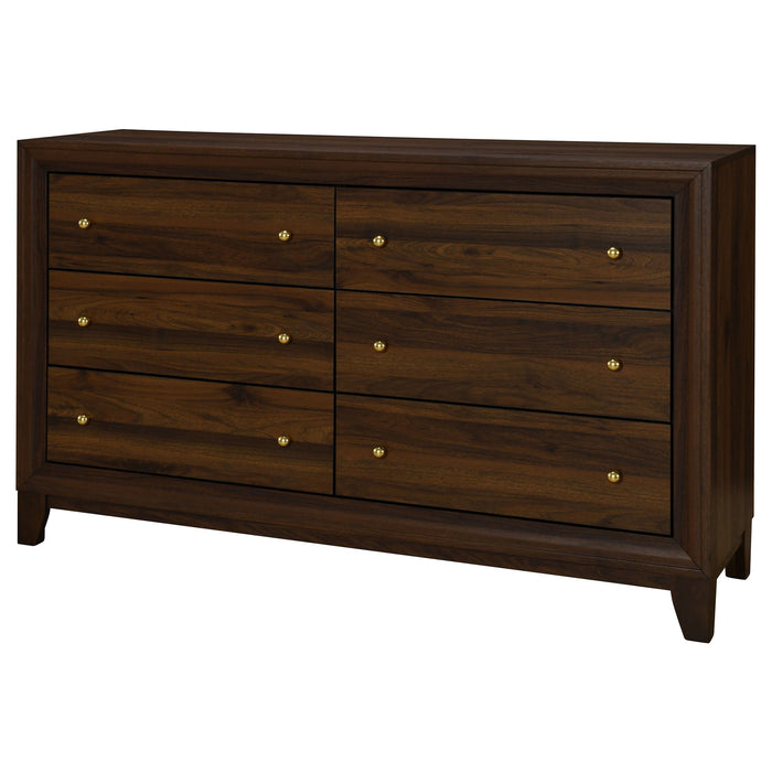 Anza - 6 Drawer Dresser Cabinet - Walnut Furniture Max