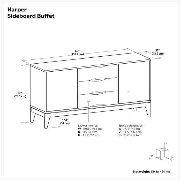 Harper - Sideboard Buffet - Brown