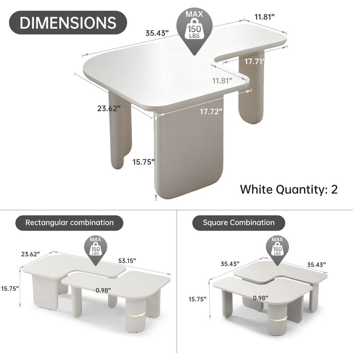 L-Shape Coffee Table For Living Room Home Essentials