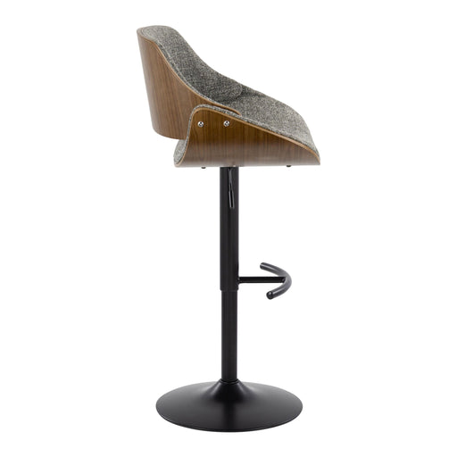 Fabrizzi - Mid Century Modern Adjustable BarStool With Rounded T Footrest (Set of 2) Lumi Source