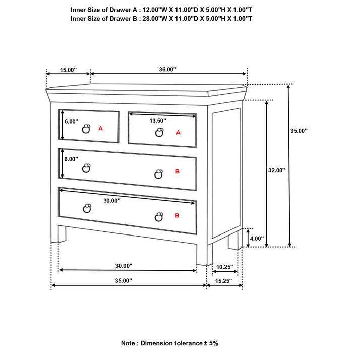 Lynden - 4 Drawer Accent Cabinet With Ring Pulls - Wood Furniture Max