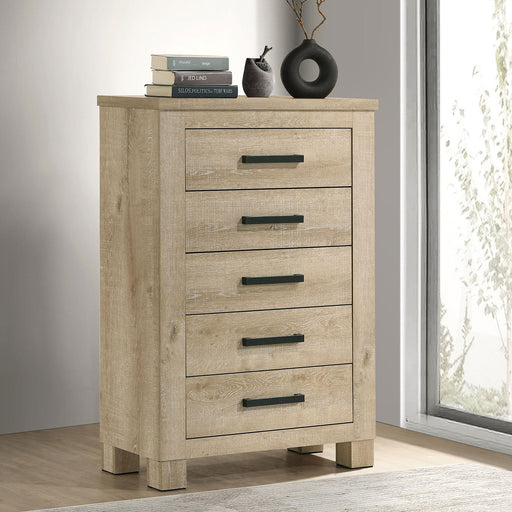 Sansome - 5 Drawer Bedroom Chest - Oak Furniture Max