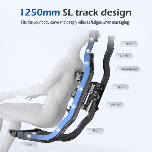 Bosscare - 2023 Brand New Update Gr8686 Massage Chairs With Ai Voice, App Control Sl Track Zero Gravity Full Body Massage Recliner - Gray Daily Nest