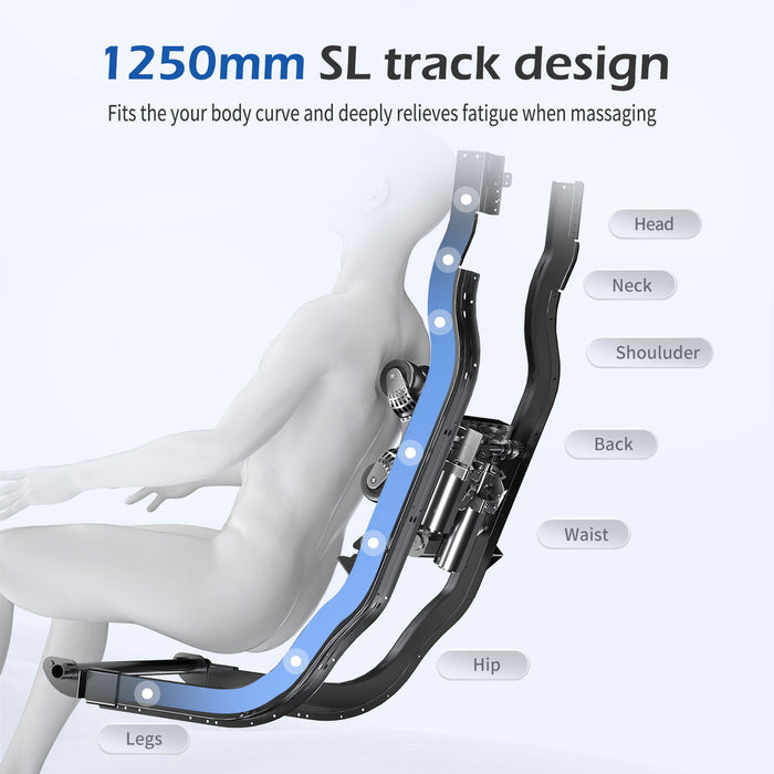 Bosscare - 2023 Brand New Update Gr8686 Massage Chairs With Ai Voice, App Control Sl Track Zero Gravity Full Body Massage Recliner - Gray Daily Nest