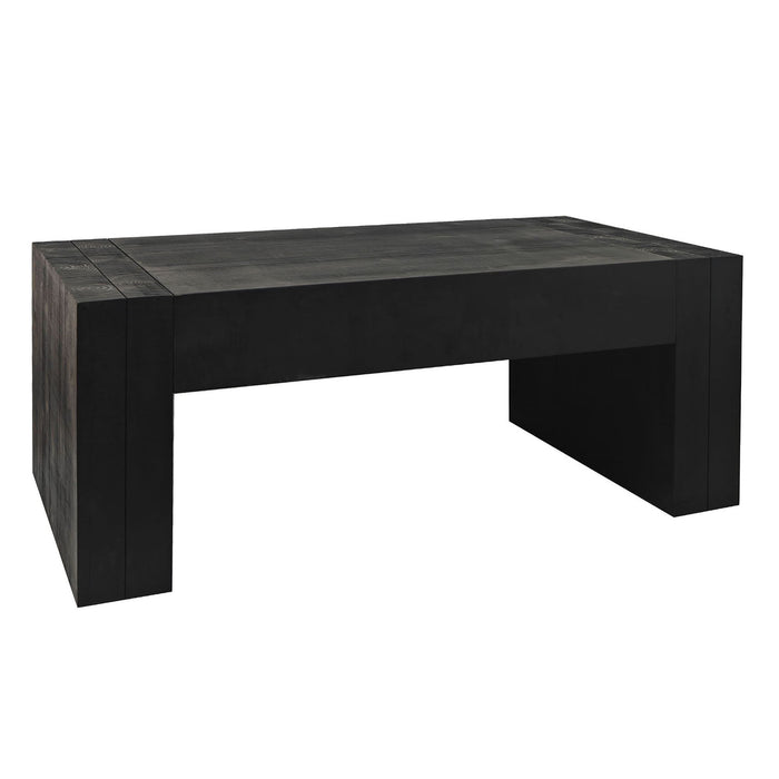 Modern Farmhouse Living Room Block Leg Coffee Table Home Essentials