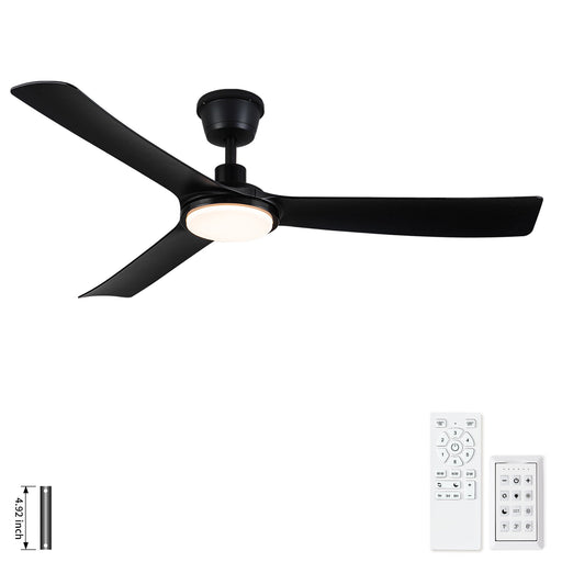 All Weather Outdoor Waterproof Ceiling Fan With Light And Quiet Motor For Patio Porch - Black Daily Nest