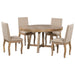 Round Extendable Dining Table Set With 4 Upholstered Chairs Hearth and Haven