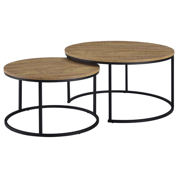 Arrize - 2 Piece Round Nesting Coffee Table Set - Mango Color Furniture Max