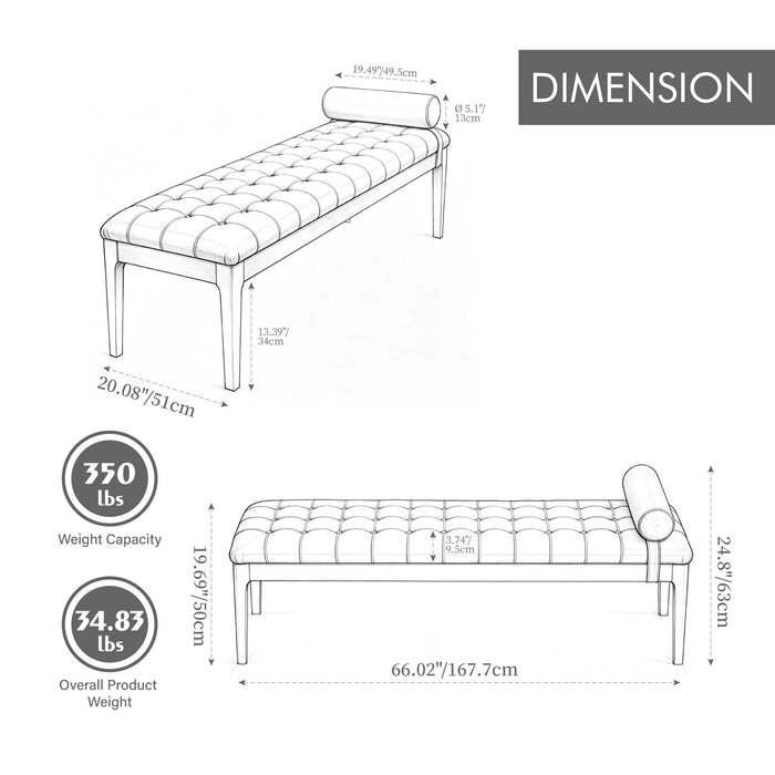 Upholstered End Of Bed Bench With Headrest Home Essentials