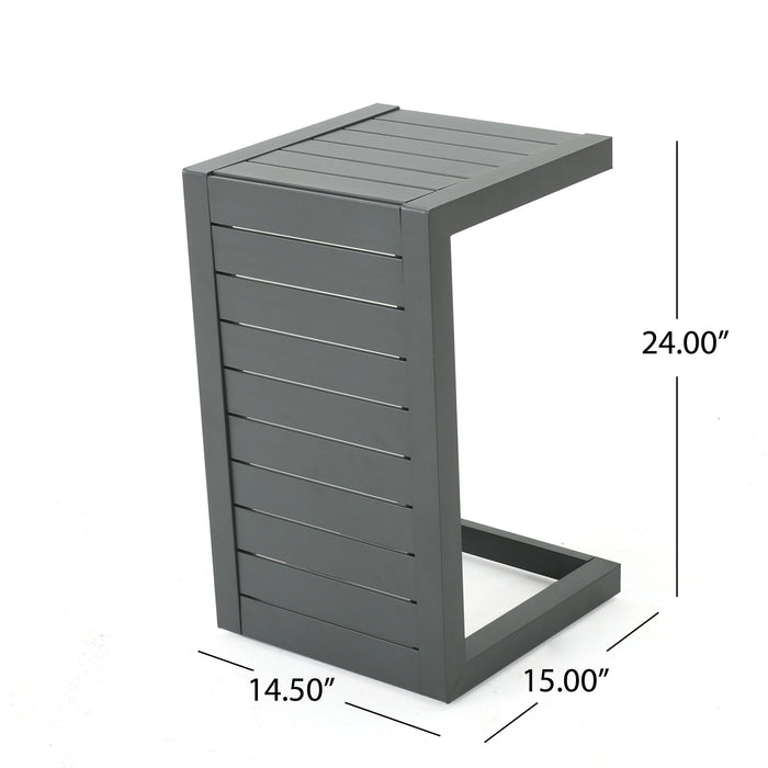 Aluminum Outdoor C - Shaped Side Table For Patio