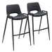 Desi - Bar Chair With Black Legs (Set of 2) Zuo Modern