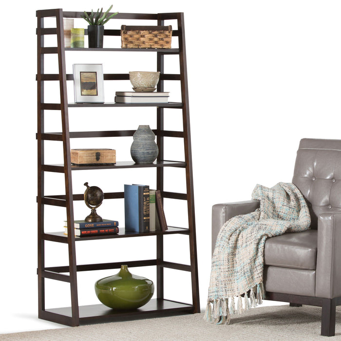 Acadian - Handcrafted Ladder Shelf Bookcase Simpli-Home
