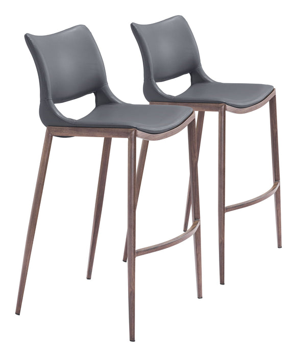 Ace - Bar Chair With Walnut Legs (Set of 2) Zuo Modern