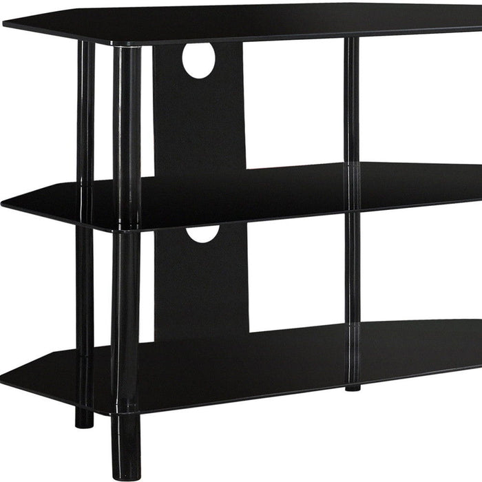 Metal Open Shelving TV Stand - Black