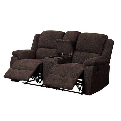 Madden - Motion Loveseat With Console - Brown Chenille ACME